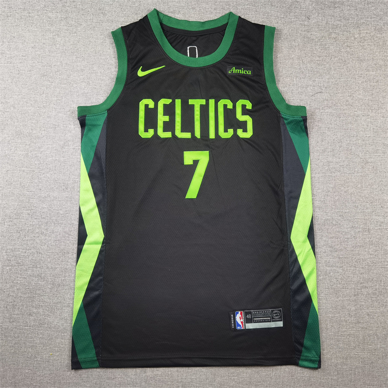 Men Boston Celtics #7 Jaylen Brown Black Nike City Edition 2025 NBA Jersey->->NBA Jersey